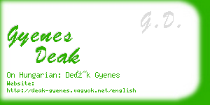 gyenes deak business card